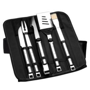 Barbecue set 6-delige in luxe vouwtas