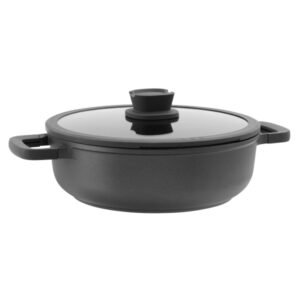 Sauteerpan antikleef met dubbele handgreep en deksel Leo Stone+ 28cm