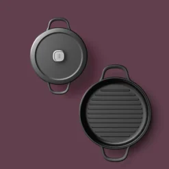 LEO gietijzeren grillpan 26cm Graphite