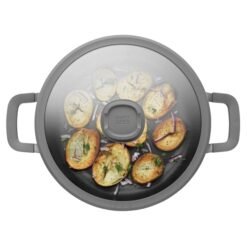 Sauteerpan antikleef met dubbele handgreep en deksel Leo Stone+ 28cm